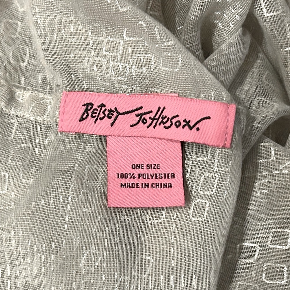 NWOT BETSEY JOHNSON Metallic Silver & Gray Infinity Scarf - Picture 5 of 5